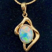 Load image into Gallery viewer, Red and Green Fine Opal Fire Flash 14K Gold Pendant - PremiumBead Alternate Image 5

