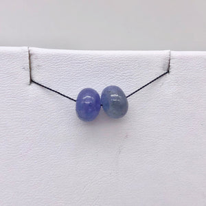 Rare Tanzanite Smooth Roundel Beads | 2 Bds | 7.9-7mm| Blue | ~5 cts | 10387B - PremiumBead Alternate Image 6