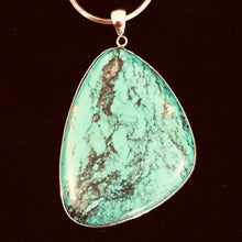 Load image into Gallery viewer, Natural Turquoise 88ct Sterling Silver Pendant | 2 1/2x1 3/4&quot; | Blue/Black | 1 |
