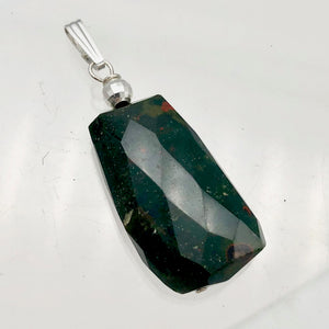 Hand Made Bloodstone Focal Pendant with Sterling Silver Findings | 1 1/2" Long