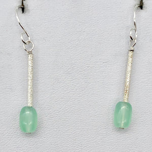 Unique Gem Quality Chrysoprase & Sterling Silver Earrings | 1 1/2 inch long | - PremiumBead Primary Image 1