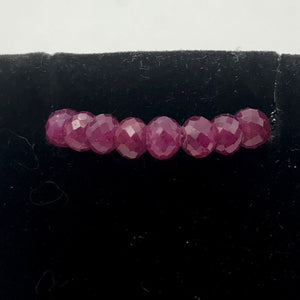 8 Natural Ruby 4.5to4.9x3.5to3mm Faceted Roundel Beads | Red | 6+cts | - PremiumBead Alternate Image 4