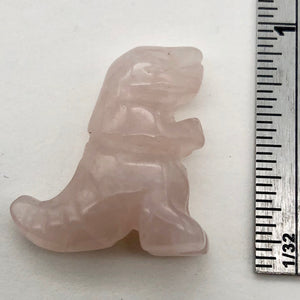 Hand Carved Rose Quartz Tyrannosaurus Rex Figurine | 20x15x7mm | Pink