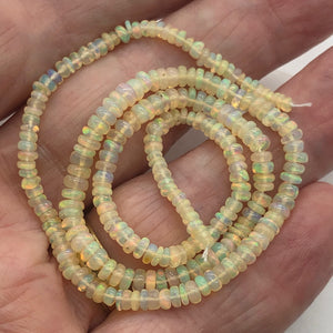 Opal Graduated Faceted Fiery Roundel Bead Parcel | 4-3 1/2 mm | Golden| 8 Beads|