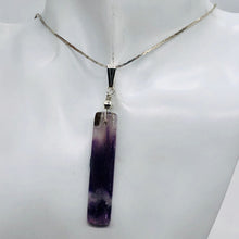 Load image into Gallery viewer, Chevron Amethyst Sterling Silver Rectangle | 3&quot; Long | Purple/White | 1 Pendant|
