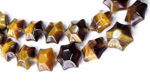 3 Twinkling Carved Tiger Eye 6-Point Star Beads 9245Te - PremiumBead Primary Image 1