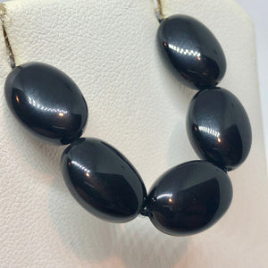 AAA Black Obsidian with Some Rainbow Oval Beads 3044 - PremiumBead Alternate Image 2