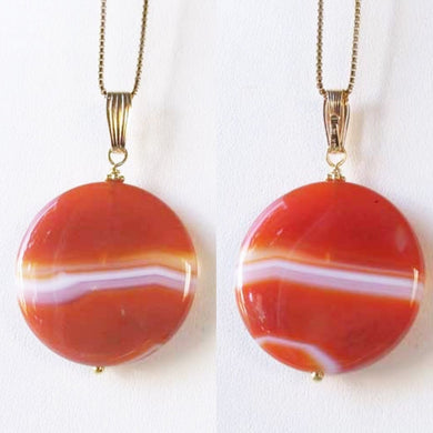 Made in USA Orange-Red Carnelian 14Kgf Pendant 505677M - PremiumBead Primary Image 1