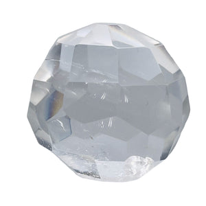 Faceted Quartz Carved Sphere | 23x25mm | Clear | 1 Figurine |