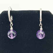 Load image into Gallery viewer, Royal Natural Untreated Faceted Amethyst Solid Sterling Silver Earrings 310453B - PremiumBead Alternate Image 7
