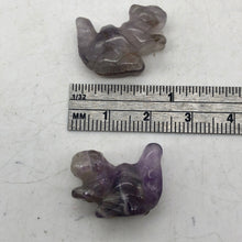 Load image into Gallery viewer, Just Nuts 2 Amethyst Carved Squirrel Beads | 22x15x10mm | Purple - PremiumBead Alternate Image 3
