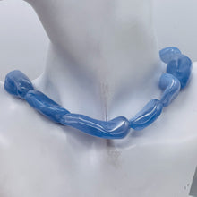 Load image into Gallery viewer, Chalcedony Designer Cut 550ct Pendant Bead Strand| 42x16x11 - 25x11x9mm|Blue|14|
