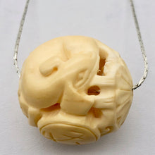 Load image into Gallery viewer, Carved Chinese Zodiac Year of the Dog Water Buffalo Bone Bead|30mm|Cream|1 Bead| - PremiumBead Alternate Image 4
