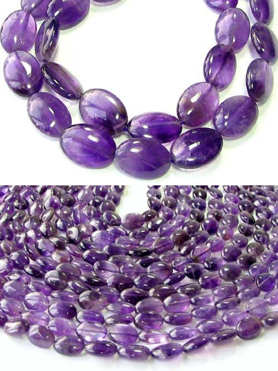 Yummy Natural Amethyst 14x10mm Oval Bead Strand 109161 - PremiumBead Primary Image 1
