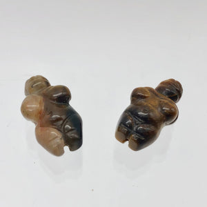 2 Carved Tigereye Goddess of Willendorf Beads | 20x9x7mm | Golden Brown - PremiumBead Alternate Image 9