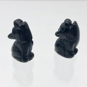 Howling New Moon Carved ObsidianWolf/Coyote Figurine - PremiumBead Alternate Image 10