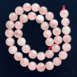 Rose Quartz 8" Strand Round | 10 mm | Pink | 20 Bead