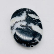 Load image into Gallery viewer, 1 Black &amp; White Zebra Agate Oval Bead 008612
