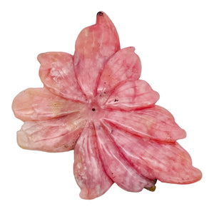 140ct Peruvian Opal Flower Pendant Bead | 85x70x5 | Pink Black | 1 Bead |