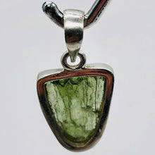 Load image into Gallery viewer, Moldavite Sterling Silver Drop | 1 1/8&quot; Long | Green | 1 Pendant |

