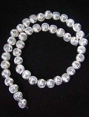 Sparkling Laser Cut Sterling Silver Bead Strand 108596 - PremiumBead Primary Image 1