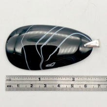 Load image into Gallery viewer, Stunning! Black and White Sardonyx &amp; Silver Pendant - PremiumBead Alternate Image 6
