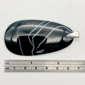 Stunning! Black and White Sardonyx & Silver Pendant - PremiumBead Alternate Image 6