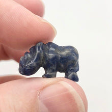 Load image into Gallery viewer, Adorable Sodalite Carved Blue Rhino Figurine Worry Stone | 20x13x8mm | Blue White - PremiumBead Alternate Image 2
