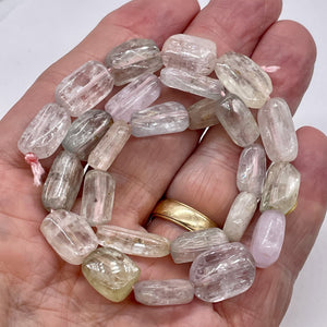 Kunzite 48g Flat Nugget | 17x11x6 to 12x9x5mm | Lavender Green | 26 Strand