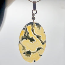 Load image into Gallery viewer, Moss Agate Oval 14K Gold Filled Pendant | 2&quot; Long | Yellow Green | 1 Pendant|
