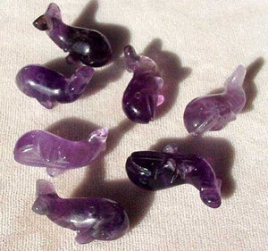Fab Carved Animals 2 Amethyst Whale Beads | 20x13x11mm | Purple - PremiumBead Alternate Image 3