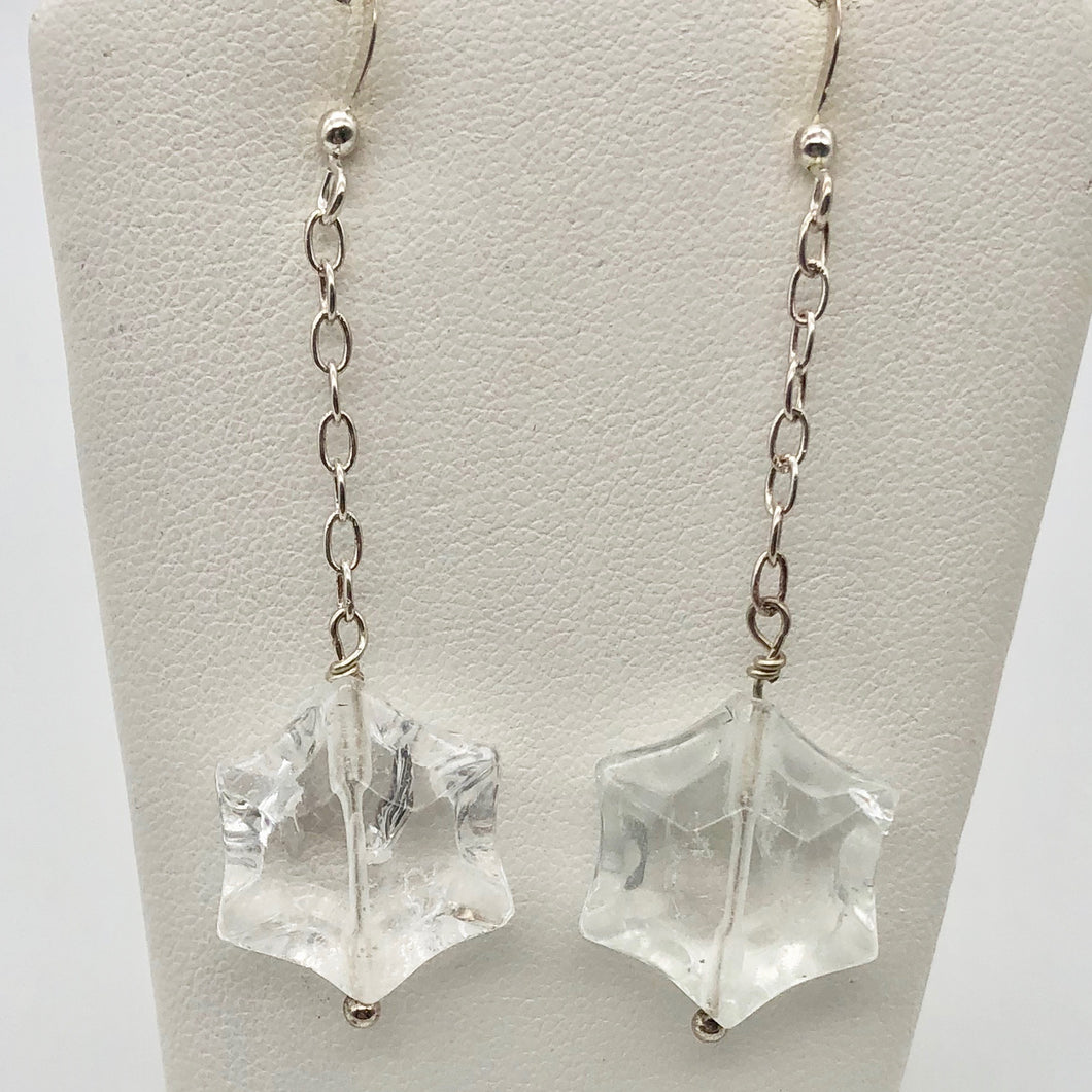 Faceted Quartz Star-Shaped Beads & Sterling Silver Earrings 319245 - PremiumBead Primary Image 1