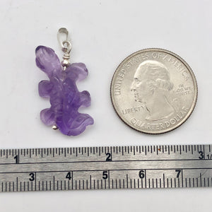 Charming Carved Natural Amethyst Lizard and Sterling Silver Pendant 509269AMS - PremiumBead Alternate Image 5