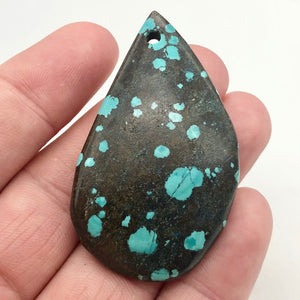 Speckled Turquoise Drop Pendant Bead | 59x36x7.5mm | Turquoise | 8658E - PremiumBead Alternate Image 7