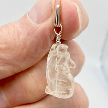 Load image into Gallery viewer, New Moon! Clear Quartz Wolf 925 Sterling Silver Pendant - PremiumBead Primary Image 1
