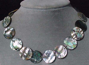 Exotic! Double- Drilled Abalone Coin (3) Three 10x3mm Beads! 5063 - PremiumBead Alternate Image 2