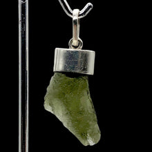 Load image into Gallery viewer, Blue Green Moldavite Sterling Silver Pendant 30x15x6mm | 1 5/8&quot; long

