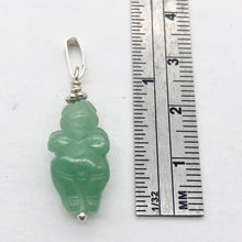 Load image into Gallery viewer, Aventurine Goddess of Willendorf Sterling Silver Pendant |1.38&quot; Long | Green | - PremiumBead Alternate Image 5
