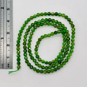 Chrome Diopside Faceted 15 Bead Parcel Round | 3 mm | Green | 15 Beads |