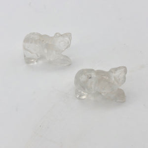 2 Hand Carved Natural Quartz Bear Beads | 20x13x9.5mm | Clear - PremiumBead Alternate Image 4