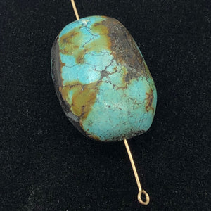 Natural Turquoise Nugget Focus Master 39cts Bead | 24x18x14 | Blue Brown | 1 |