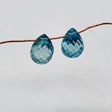 Load image into Gallery viewer, Blue Zircon Rare Natural Faceted Briolette Beads | 6x4 mm | 2 Beads |

