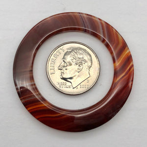So Hot! Carnelian Agate Orange Picture Frame Bead | 37x3.5mm | 23mm opening |