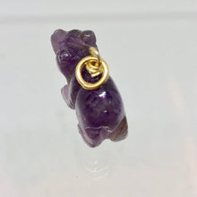 Load image into Gallery viewer, Amethyst Bear Pendant Necklace | Semi Precious Stone Jewelry | 14k Pendant - PremiumBead Alternate Image 5
