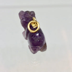 Amethyst Bear Pendant Necklace | Semi Precious Stone Jewelry | 14k Pendant - PremiumBead Alternate Image 5