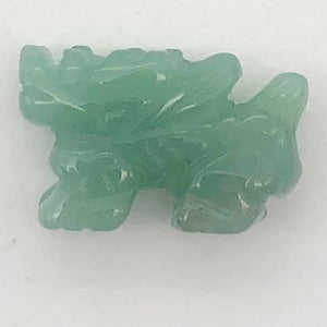 Wild 2 Aventurine Hand Carved Winged Dragon Beads | 21x14x9mm | Green