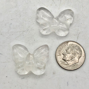 Fluttering Clear Quartz Butterfly Figurine/Worry Stone | 21x18x7mm | Clear - PremiumBead Alternate Image 9