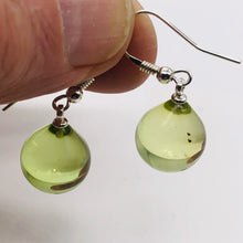 Load image into Gallery viewer, Amber Round Sterling Silver Earrings| 1 1/4&quot; Long | Green | 1 Pait |
