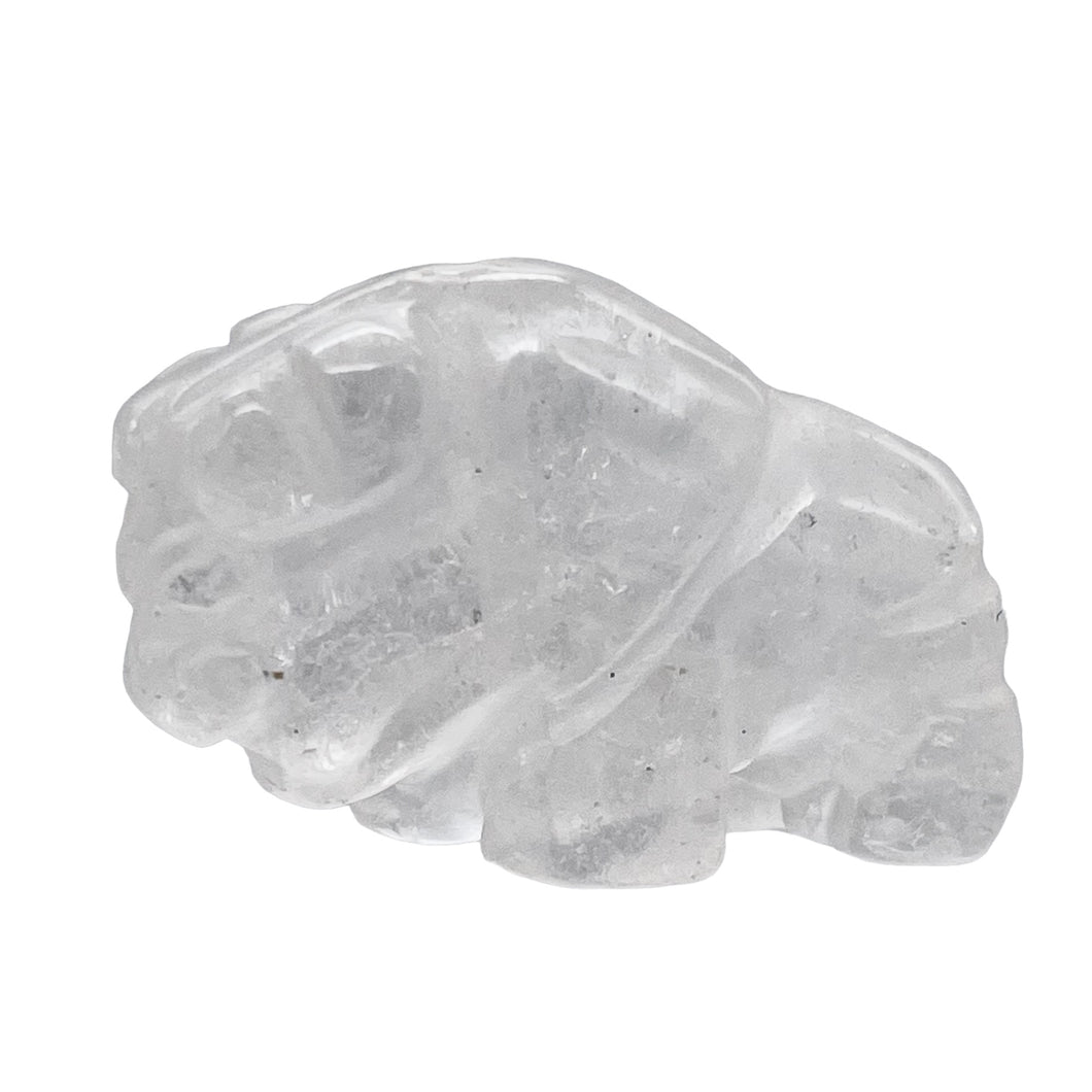 Charge! Quartz Bison / Buffalo Animal Figurine | 21x14x8mm | Clear