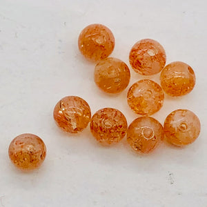 Sunstone Bead Parcel Round | 4 mm | Orange | 10 Bead |